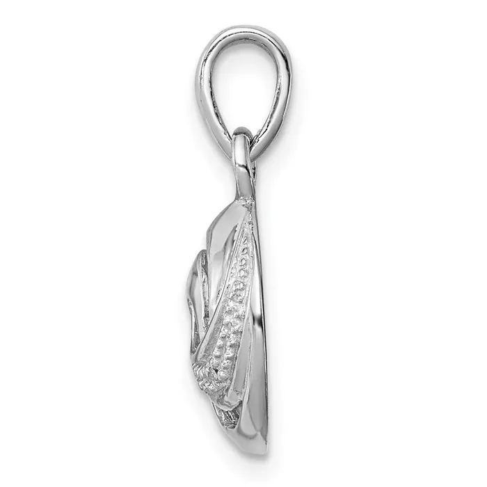 Sterling Silver Rhodium Plated Diamond Swirl Pendant Goldia Necklaces