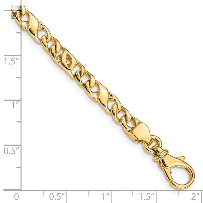14K 8 inch 48mm Hand Polished Fancy Link with Fancy Lobster Clasp Bracelet TreasureFineJewelers Bracelets