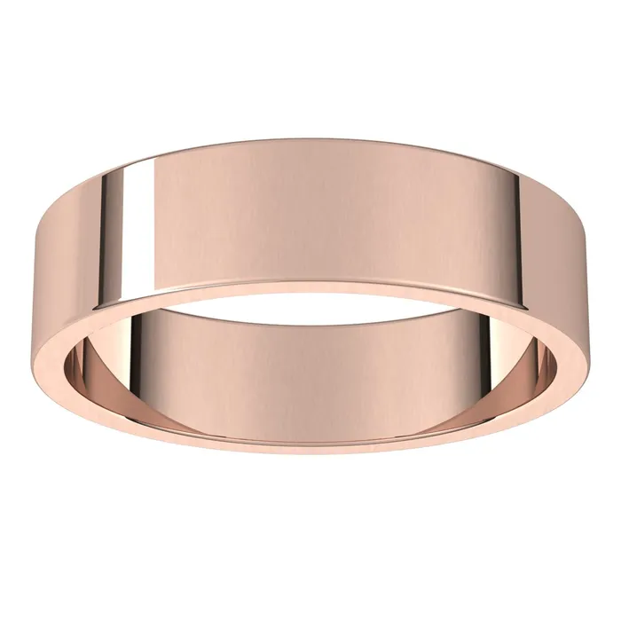 14K Rose Gold 5 mm flat Wedding Band TreasureFineJewelers Rings