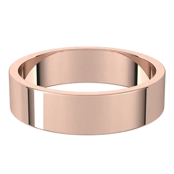 14K Rose Gold 5 mm Standard Weight Flat Edge Wedding Band TreasureFineJewelers Rings