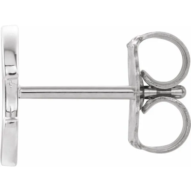 14K White Gold Single Initial C Earring TreasureFineJewelers Earrings