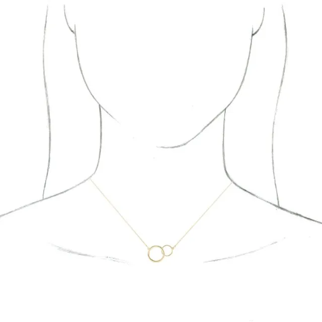 14K Yellow Gold 155x97 mm Interlocking Circle 1618 Necklace TreasureFineJewelers Necklaces
