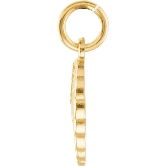 14K Yellow Gold 197x55 mm Angel Wing Charm TreasureFineJewelers Charm Necklaces