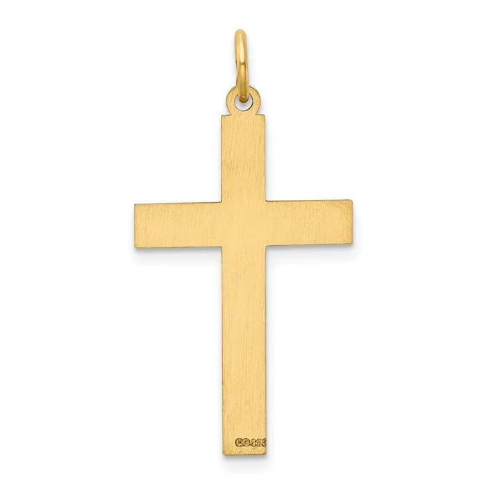 14k Yellow Gold Laser Designed Cross Pendant TreasureFineJewelers Necklaces