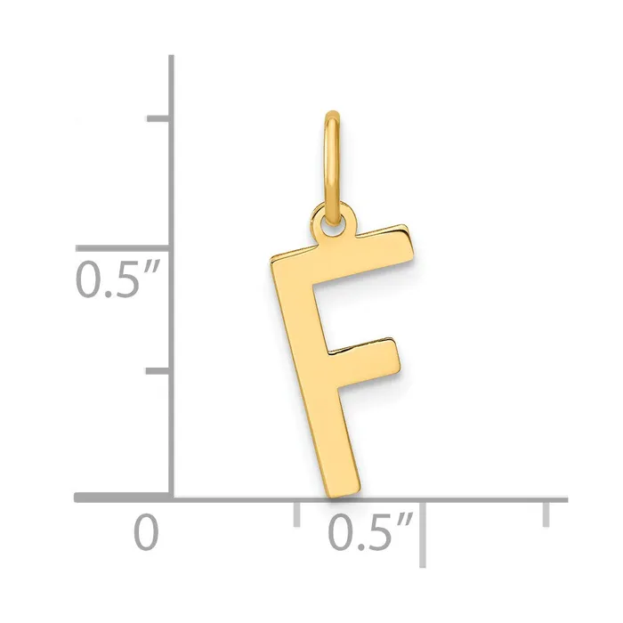 14k Yellow Gold Letter F Initial Pendant TreasureFineJewelers Necklaces