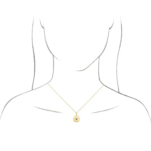 14K Yellow Gold Natural Citrine Disc 1618 Necklace TreasureFineJewelers Necklaces