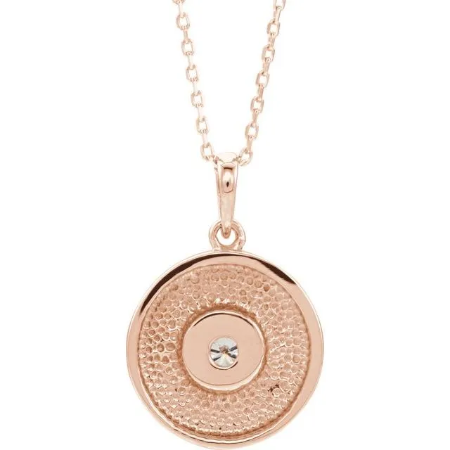 14K Yellow Gold Natural Citrine Disc 1618 Necklace TreasureFineJewelers Necklaces