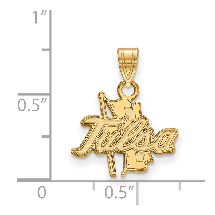14K Yellow Gold The University of Tulsa Small Pendant TreasureFineJewelers Necklaces