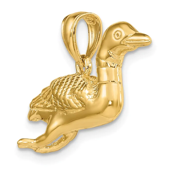 Charm Necklaces 14k Solid Polished 3Dimensional Mallard Charm TreasureFineJewelers