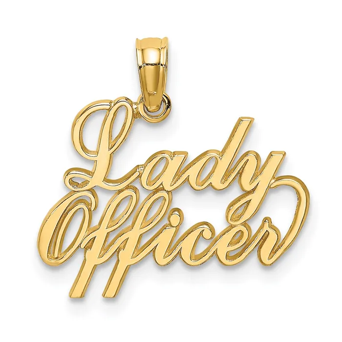Charm Necklaces TreasureFineJewelers 14k LADY OFFICER Charm