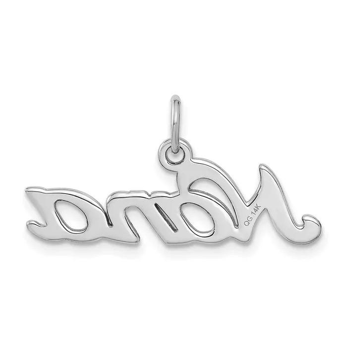 Charm Necklaces TreasureFineJewelers 14k White Gold Satin NANA Charm
