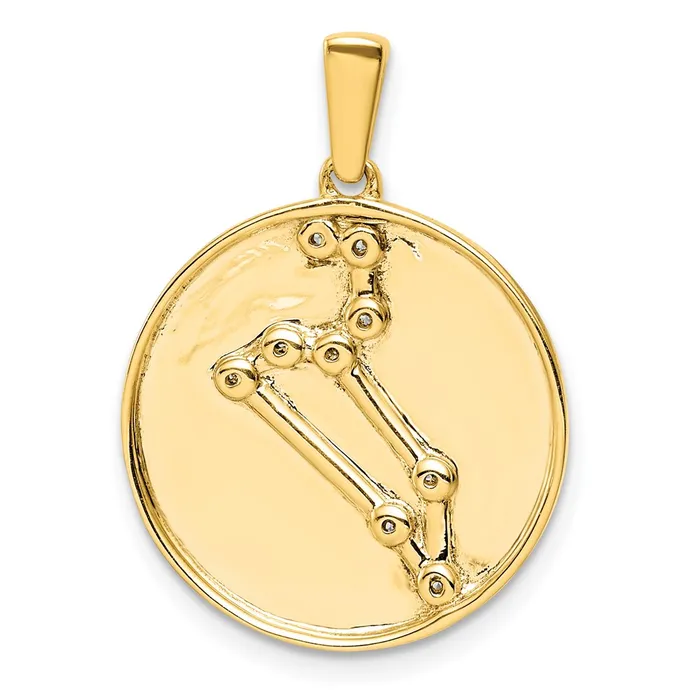 Necklaces Sterling Silver Goldplated CZ Leo Zodiac Pendant TreasureFineJewelers