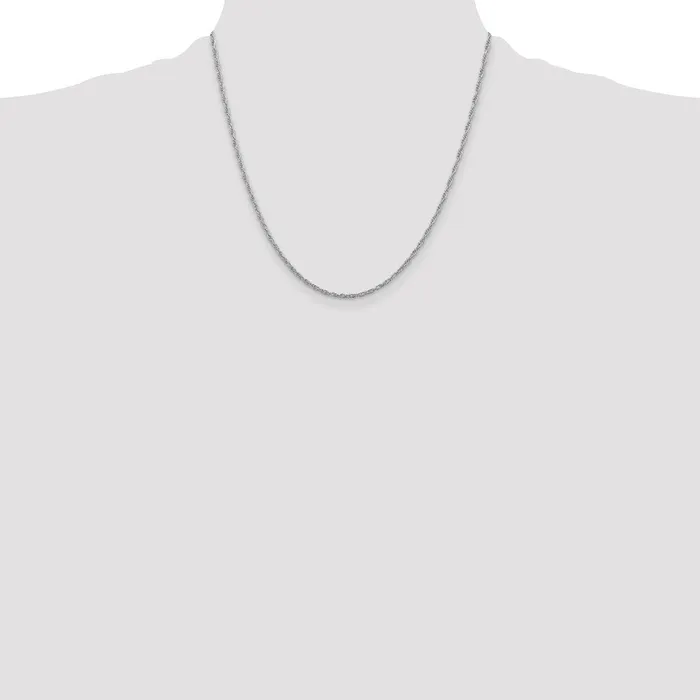 Necklaces Sterling Silver Rhodiumplated 2mm Loose Rope Chain TreasureFineJewelers
