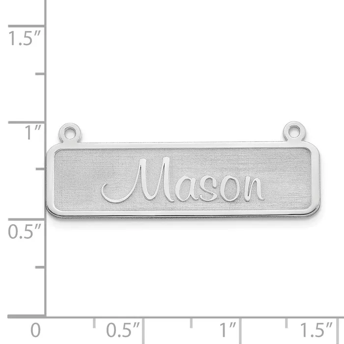 Necklaces TreasureFineJewelers 10K White Gold Satin Name Plate Bar