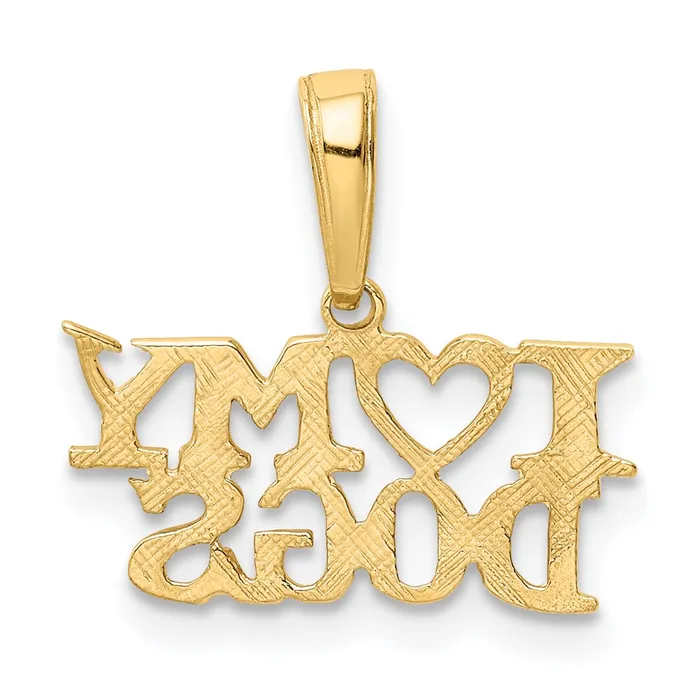 Necklaces TreasureFineJewelers 14k I HEART MY DOGS Pendant