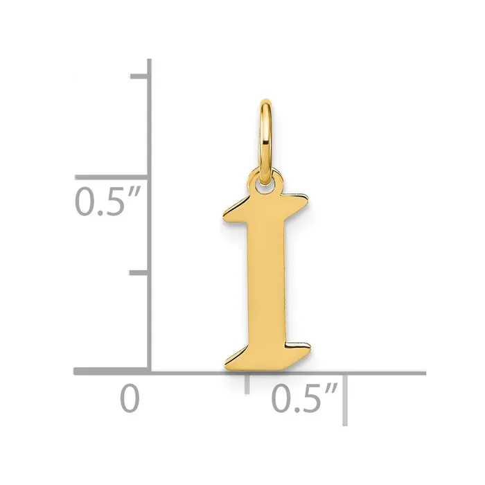Necklaces TreasureFineJewelers 14k Yellow Gold Letter I Initial Pendant