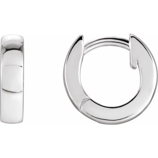 Platinum 95 mm Huggie Earrings TreasureFineJewelers Earrings