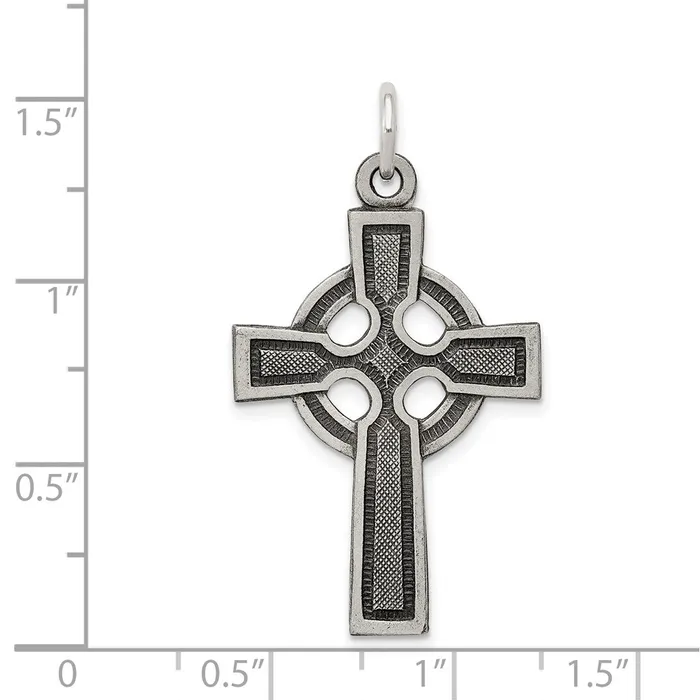 Rings TreasureFineJewelers Sterling Silver Celtic Cross Charm