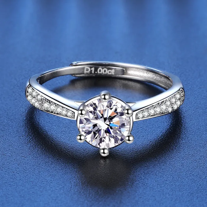 Silver Starlight Six Claw Moissanite Ring Trendolla Jewelry Rings