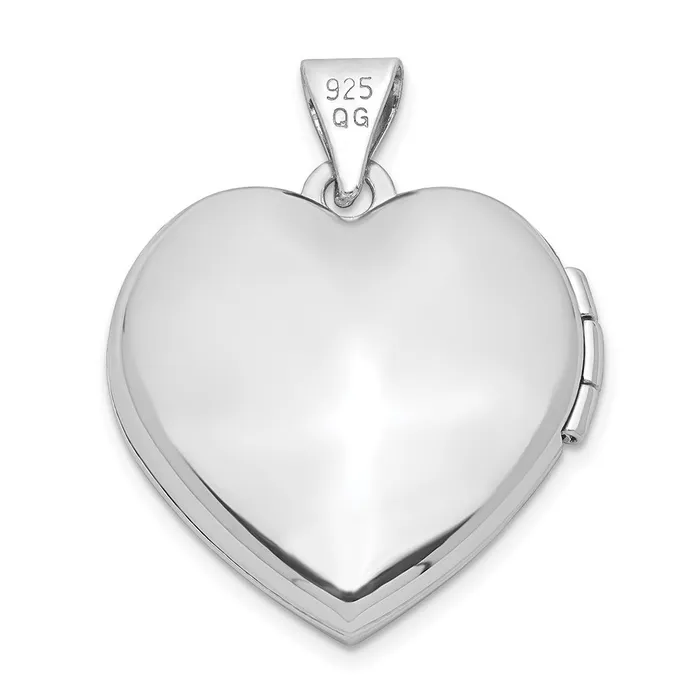 Sterling Silver Rhodiumplated 18mm Preciosa Crystal Heart Locket TreasureFineJewelers Rings