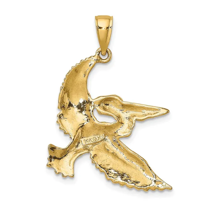 TreasureFineJewelers 14K Flying Pelican Charm Charm Necklaces
