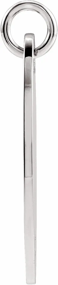 TreasureFineJewelers 14K White Gold 229x7 mm Elongated Oval Pendant Necklaces