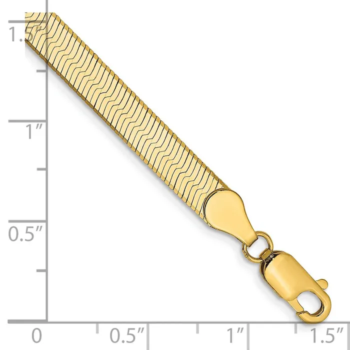 TreasureFineJewelers Bracelets 14K 7 inch 5mm Silky Herringbone with Lobster Clasp Bracelet