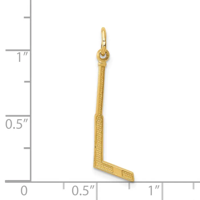 TreasureFineJewelers Charm Necklaces 14k Goalie Stick Charm