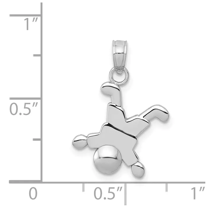 TreasureFineJewelers Necklaces 14K White Gold Little Boy Pendant