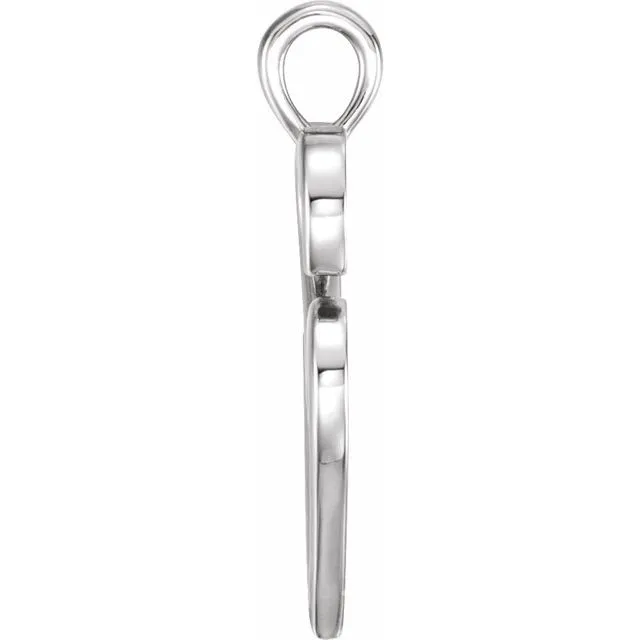 TreasureFineJewelers Necklaces Sterling Silver Double Heart Pendant
