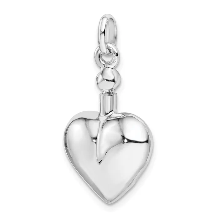 TreasureFineJewelers Necklaces Sterling Silver RHplated Polished Screw Top Ash Holder Pendant