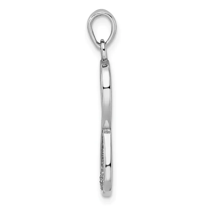 TreasureFineJewelers Necklaces Sterling Silver Rhodiumplate Lasercut Infinity Symbol Pendant
