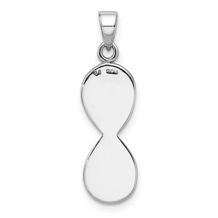 TreasureFineJewelers Necklaces Sterling Silver Rhodiumplate Lasercut Infinity Symbol Pendant