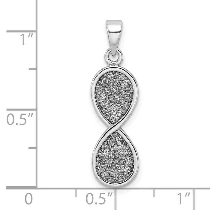 TreasureFineJewelers Necklaces Sterling Silver Rhodiumplate Lasercut Infinity Symbol Pendant
