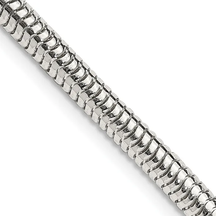 TreasureFineJewelers Rings Sterling Silver 4mm Round Snake Chain