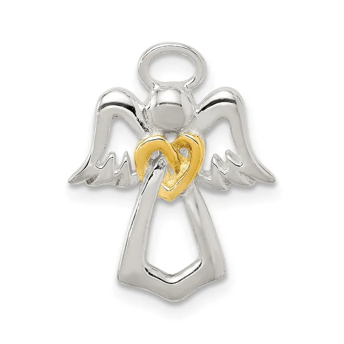 TreasureFineJewelers Rings Sterling Silver Gold tone Angel Chain Slide