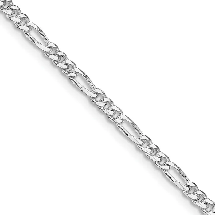 TreasureFineJewelers Sterling Silver Rhodiumplated 285mm Figaro Chain Rings