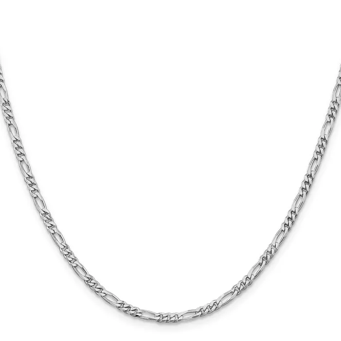 TreasureFineJewelers Sterling Silver Rhodiumplated 285mm Figaro Chain Rings
