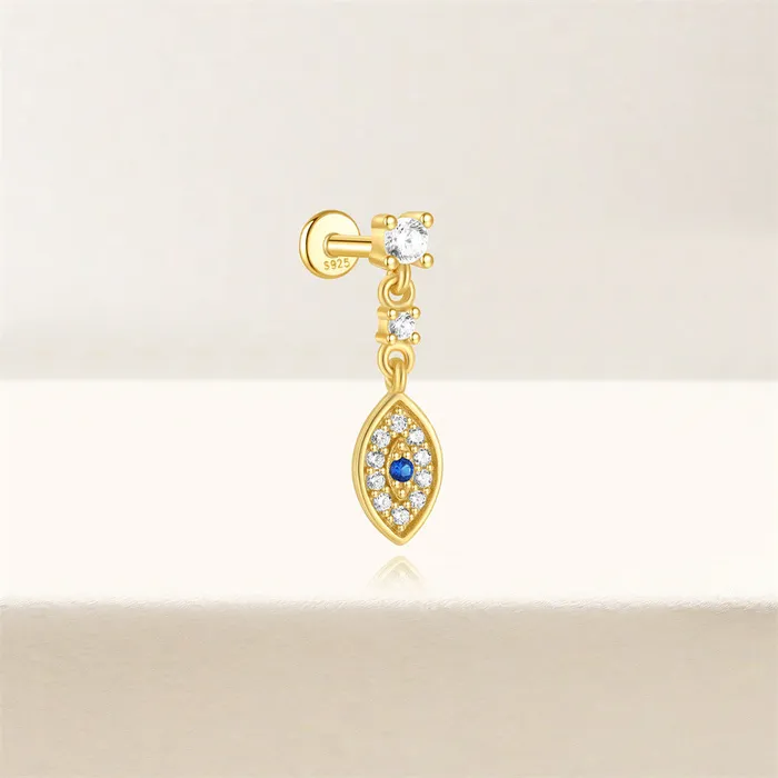 Trendolla Jewelry Earrings 925 Silver Demon Eye Flat Back Earrings