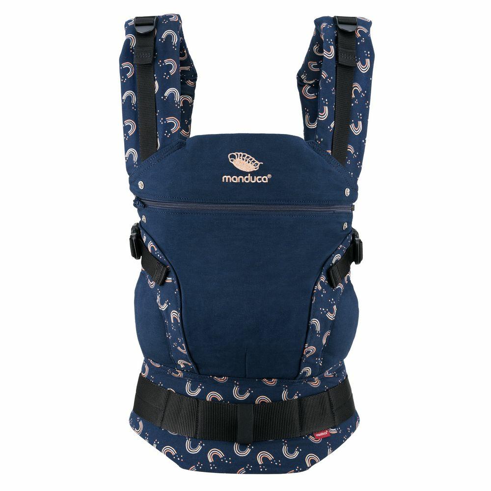 Babytragen & Tragetücher |   Babytrage First Für Neugeborene Ab 3,5 Kg – 20 Kg Mit 3 Tragepositionen Aus 100% Bio-Baumwolle – Rainbownight – Navy Print Babytragen & Tragetücher Babytragen & Tragetücher