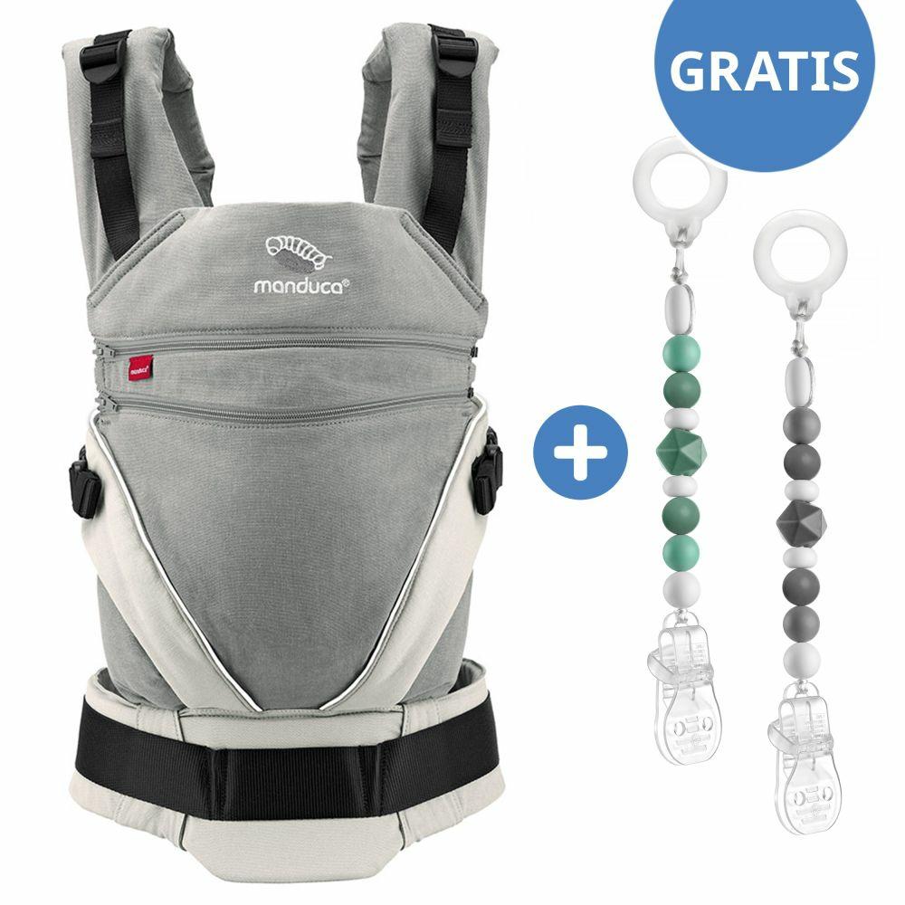 Babytragen & Tragetücher |   Babytrage-Set Xt-Cotton Für Neugeborene Ab 3,5 Kg – 20 Kg Mit 3 Tragepositionen 100% Bio-Baumwolle Inkl. 2 Gratis Schnullerketten Miamia Grau Grün – Grey White Babytragen & Tragetücher Babytragen & Tragetücher