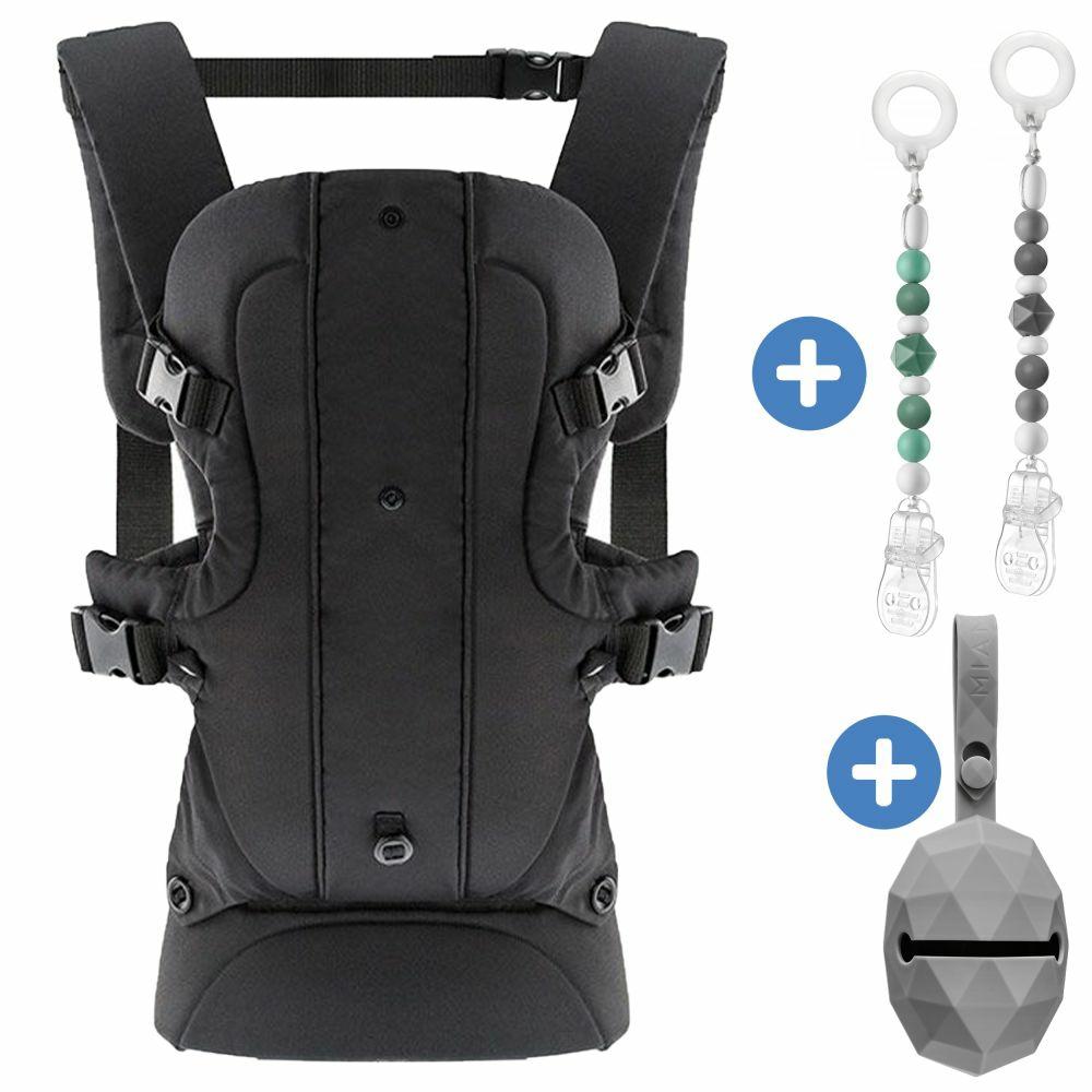 Babytragen & Tragetücher |   Babytrage Walk 4In1 Inkl. Silikon-Schnullerbox Diamant Grau + 2Er Set Schnullerketten Grau Grün – Schwarz Babytragen & Tragetücher Babytragen & Tragetücher