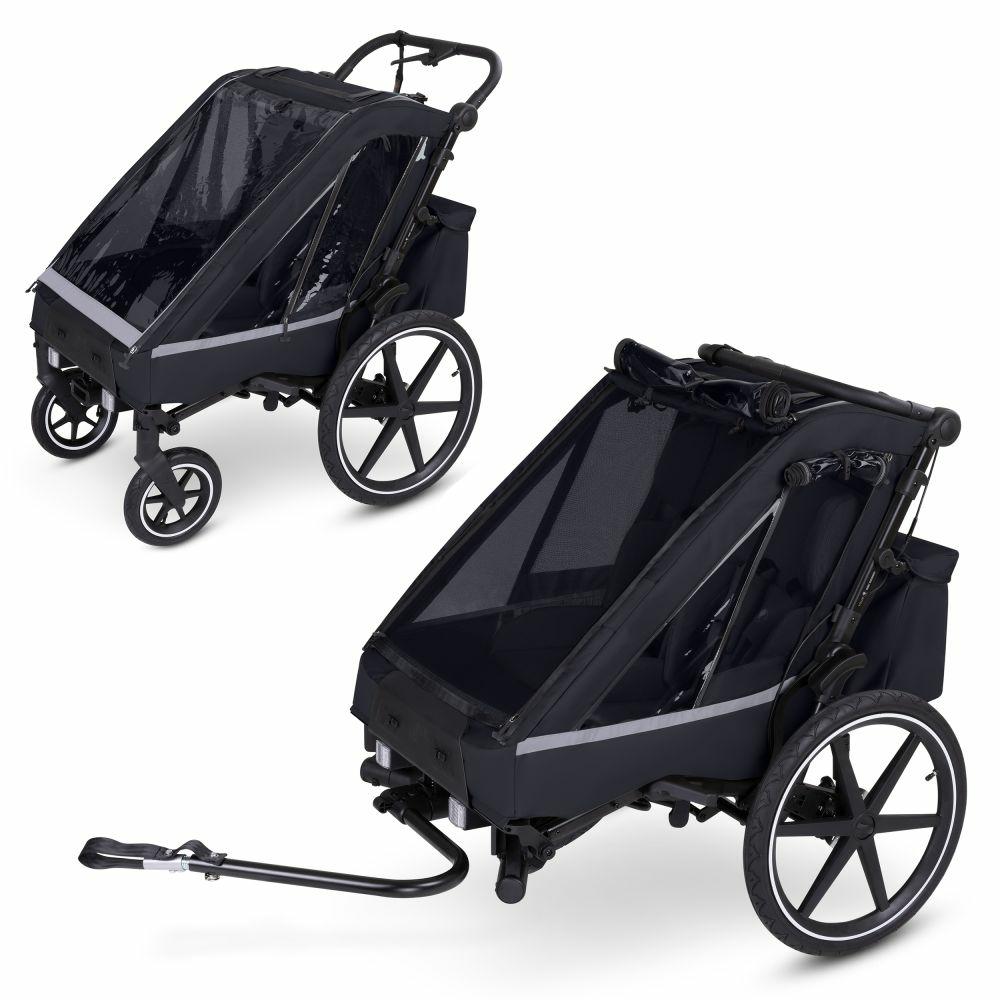 Fahrradanhänger |   3In1 Fahrradanhänger Und Kinderwagen Tour Für 2 Kinder Mit Bremssystem, Komfortsitze, Verdeck Mit Moskitonetz, Regenschutz & Sonnenschutz (Bis 49 Kg) – Ink – Kollektion 2024 Fahrradanhänger Fahrradanhänger