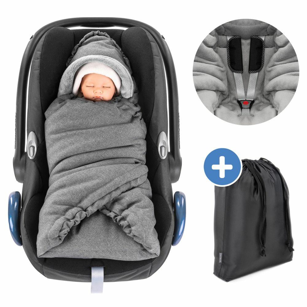 Fußsäcke |   Einschlagdecke Deluxe Für Babyschale (Maxi-Cosi, Cybex, Hauck, Abc Design Uvm.) Und Babywanne – Grau Fußsäcke Fußsäcke