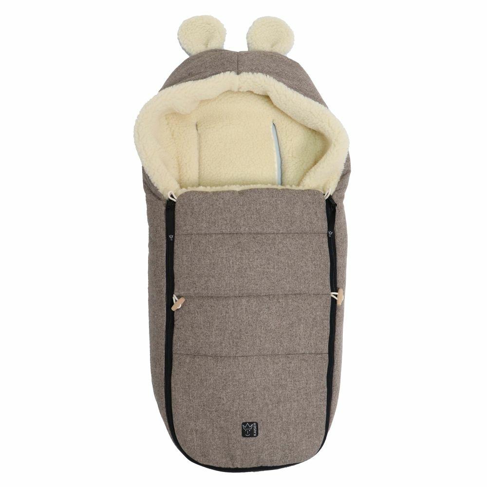 Fußsäcke |   Fleece-Fußsack Hoody Maus Wool Fütterung Aus 100% Schafwolle Für Babyschalen Und Babywanne – Pepper Brown Fußsäcke Fußsäcke