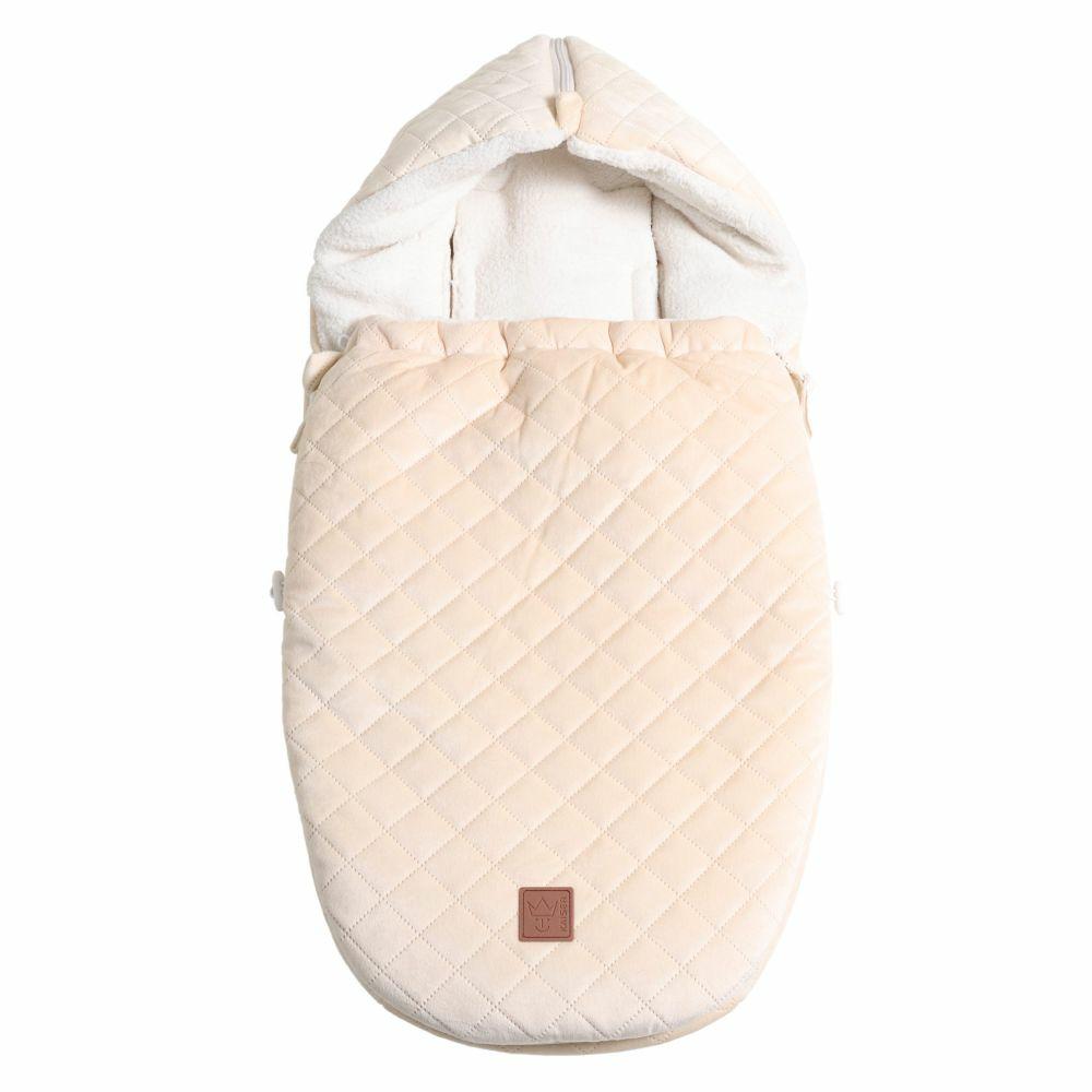 Fußsäcke |   Fleece-Fußsack Velvet Hoody Für Babyschale Und Babywanne – Beige Fußsäcke Fußsäcke