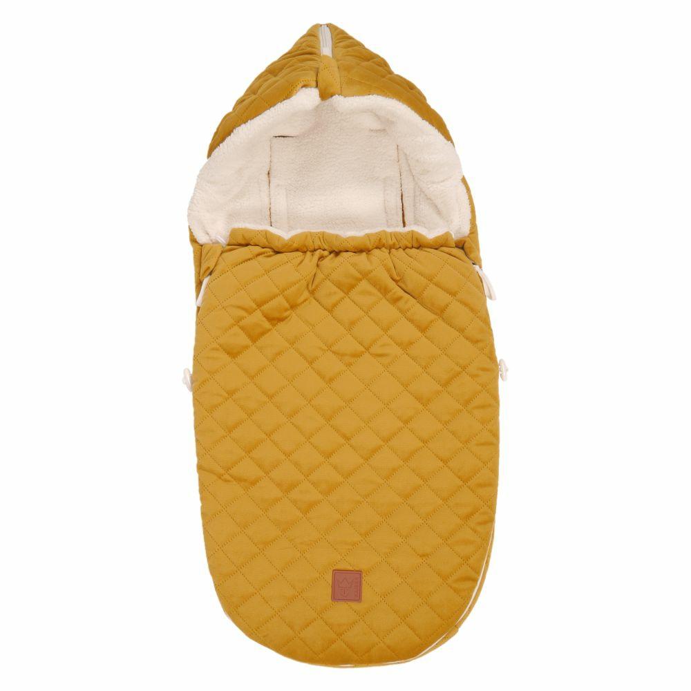 Fußsäcke |   Fleece-Fußsack Velvet Hoody Für Babyschale Und Babywanne – Mustard Fußsäcke Fußsäcke