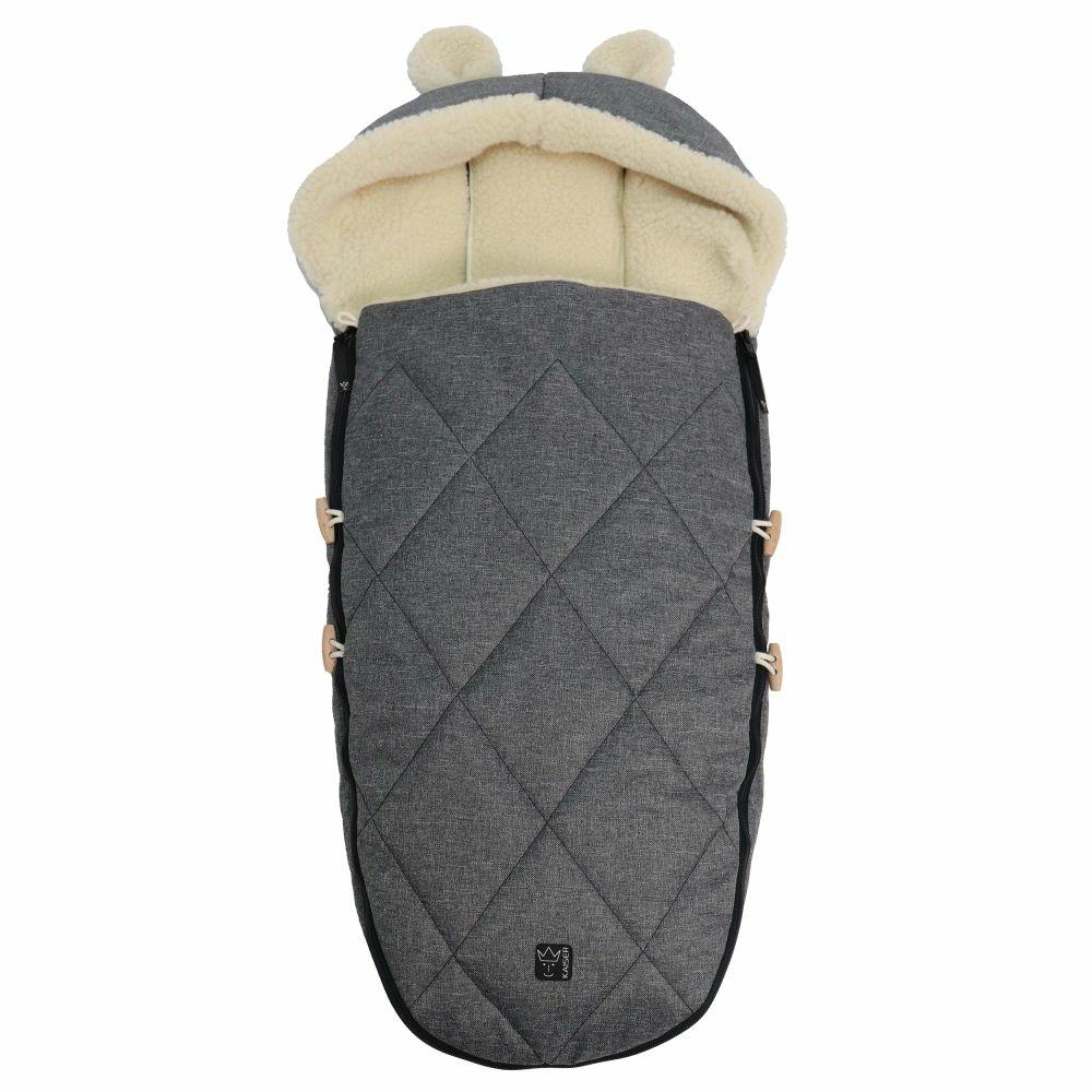 Fußsäcke |   Fleece-Fußsack Xl Ears Wool Fütterung Aus 100% Schafwolle Für Kinderwagen Und Buggy – Anthracite Melange Fußsäcke Fußsäcke