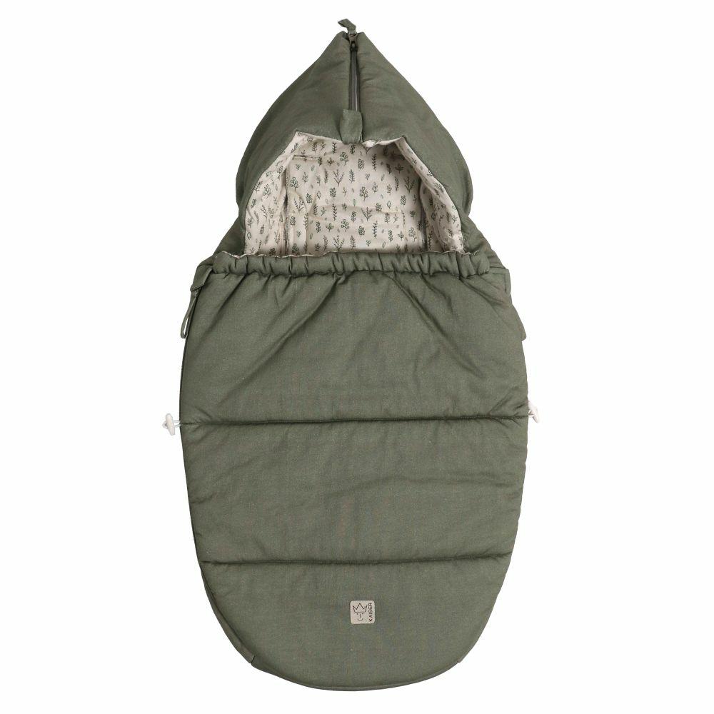 Fußsäcke |   Jersey-Fußsack Small Hooded Für Babyschalen Und Babywannen – Olive Green – Kollektion 2024 Fußsäcke Fußsäcke