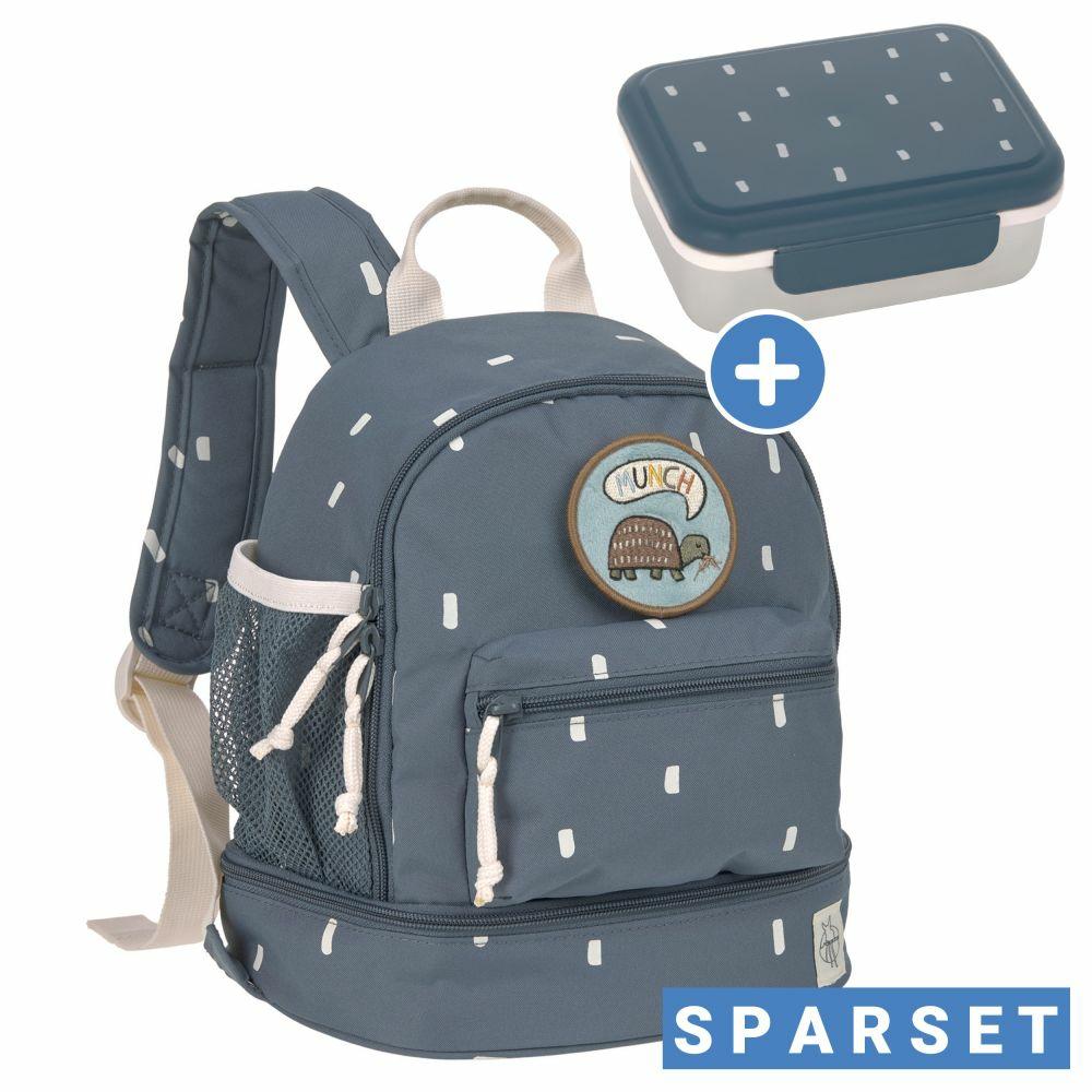 Kinderkoffer & Kindertaschen |   2-Tlg. Set Rucksack Mini Backpack & Edelstahl-Brotdose – Happy Prints – Midnight Blue Kinderkoffer & Kindertaschen Kinderkoffer & Kindertaschen